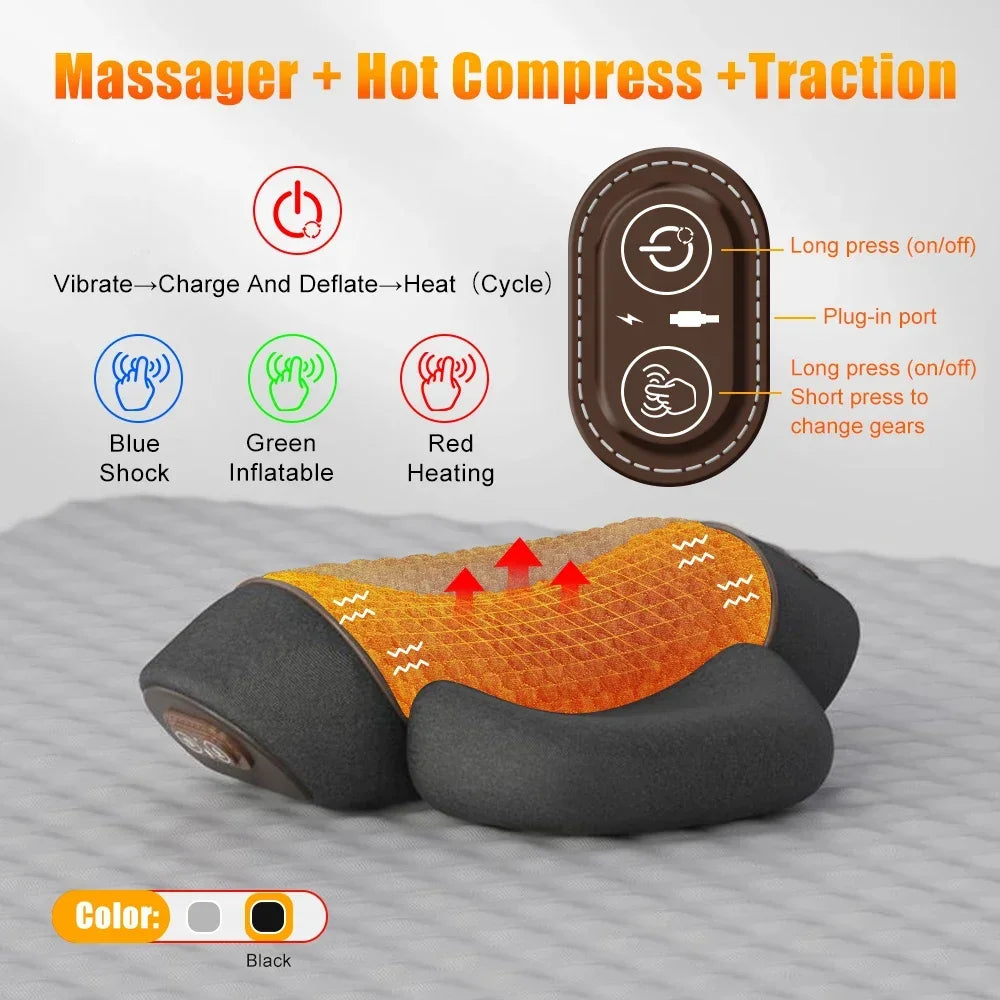 HOT-MASSAGE-TRACTION Color Cervical Neck Support Pillow – Orthopedic Massage Cushion