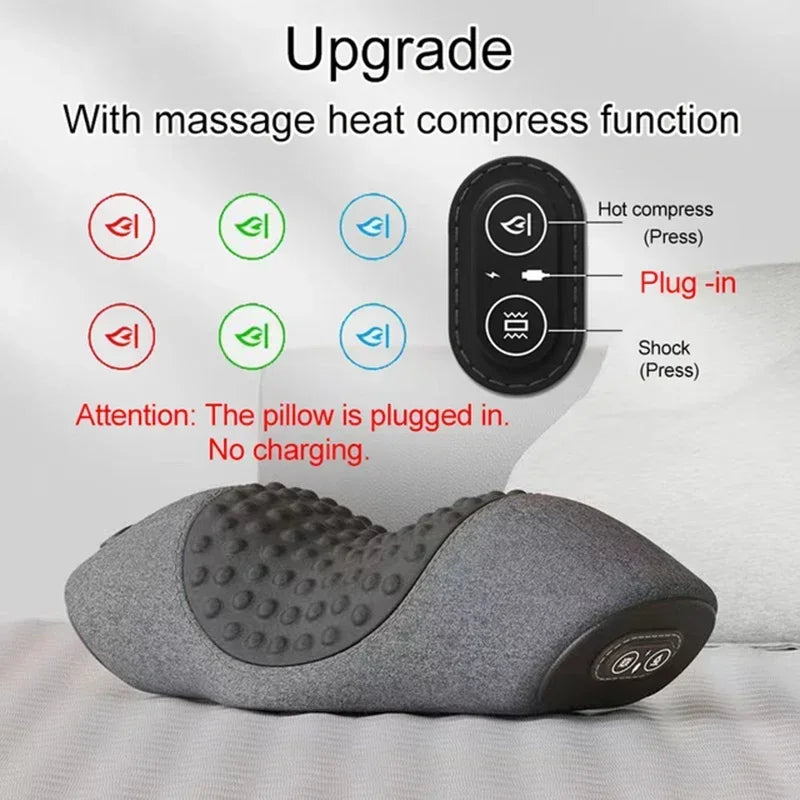 Heat-Massage Color Cervical Neck Support Pillow – Orthopedic Massage Cushion