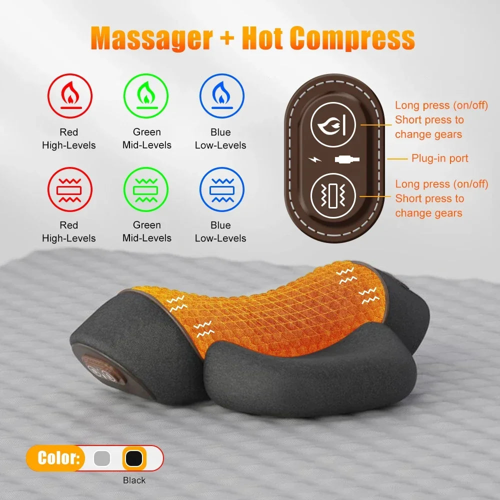 HOT-MASSAGE Color Cervical Neck Support Pillow – Orthopedic Massage Cushion